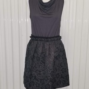 Ann Taylor Sleeveless Grey Floral Dress